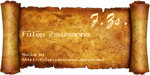 Fülöp Zsuzsanna névjegykártya